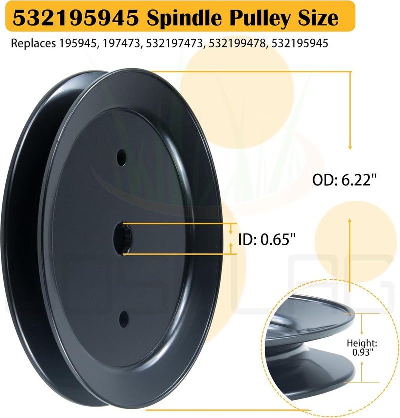 BOSFLAG Pre-Greased 587819701 Spindle Assembly with 195945 Pulley Replace 532187292, 532187281, 532192870, 532192872, 587253301, 587820301, 539112057, 587125401, 587256401, 21546238 21546299 21549012 - Image 3
